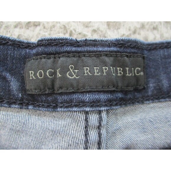 Rock Republic Jeans Women's 16M Kasandra Flap Pockets Bootcut Stretch Dark Wash - Picture 9 of 11